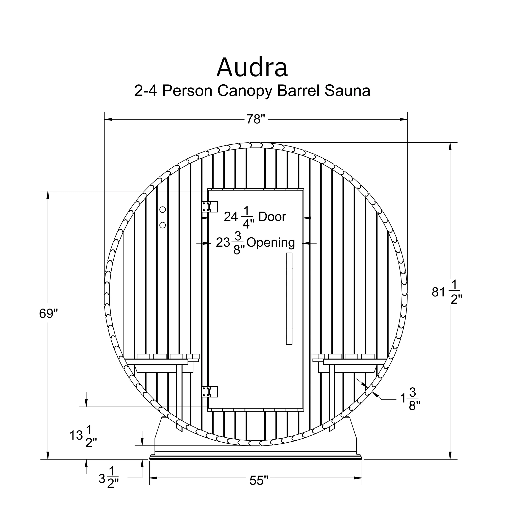 Audra 2-4 Person Canopy Barrel Sauna - Image 10