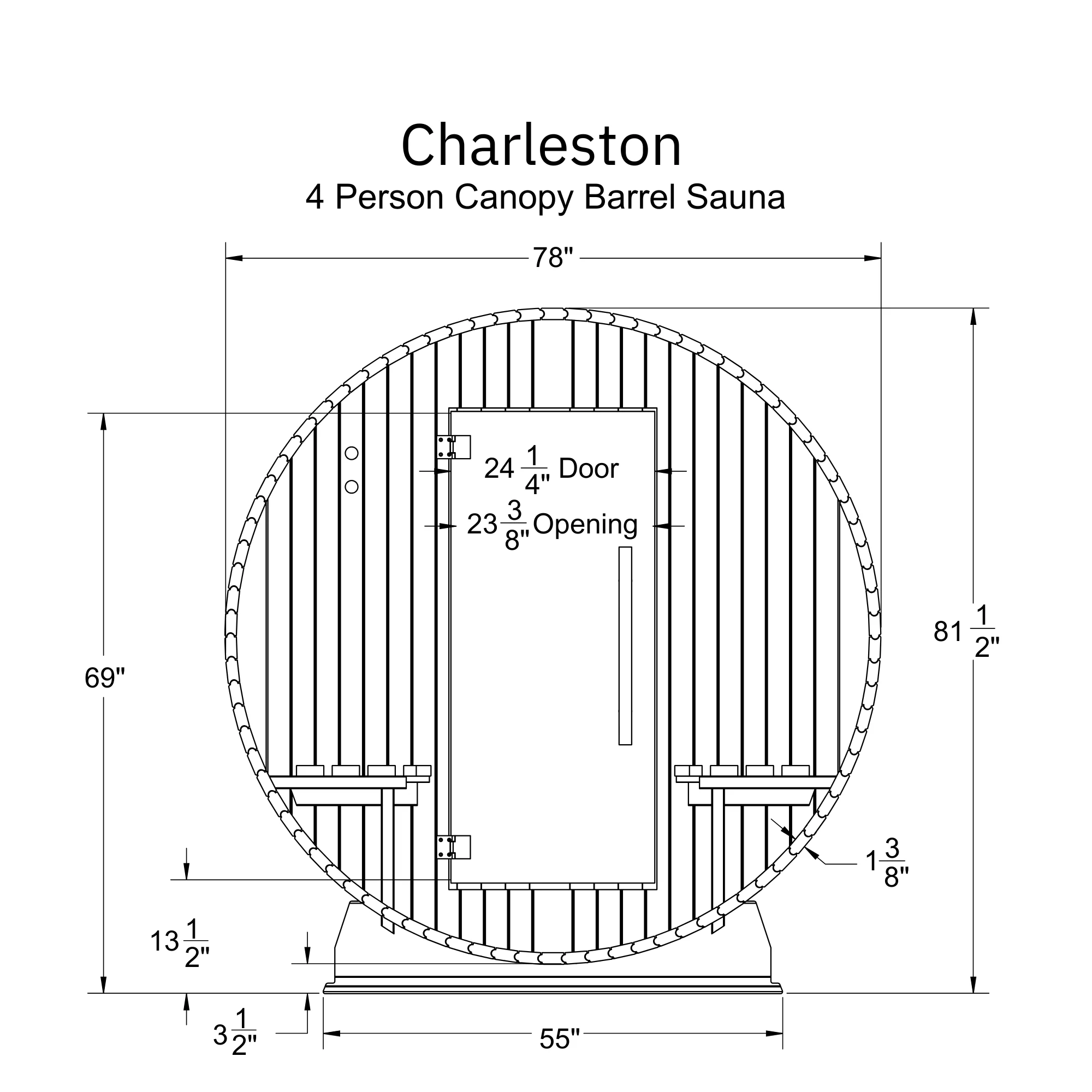 Charleston 4 Person Canopy Barrel Sauna - Image 8