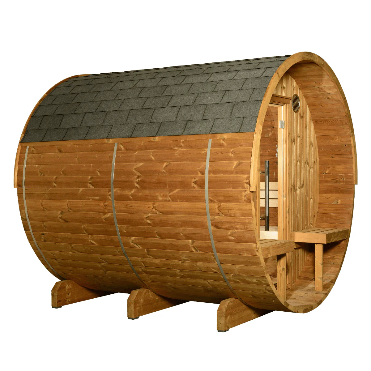 Evander Half-Moon Canopy Barrel Sauna — Harvia Collection - Image 3