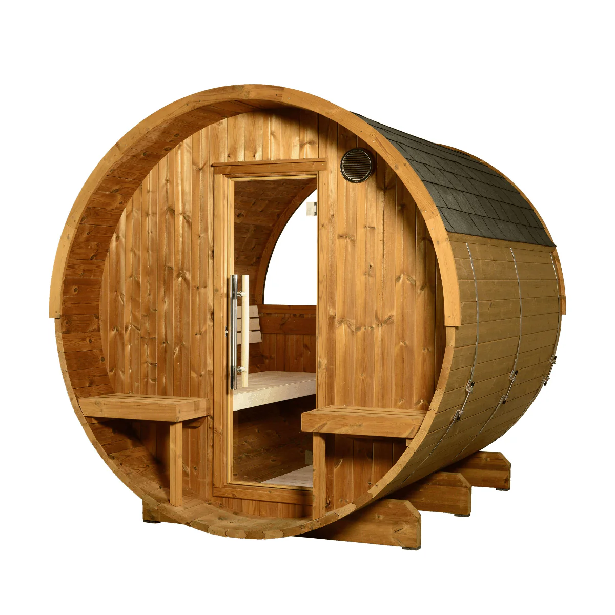Evander Half-Moon Canopy Barrel Sauna — Harvia Collection - Image 9