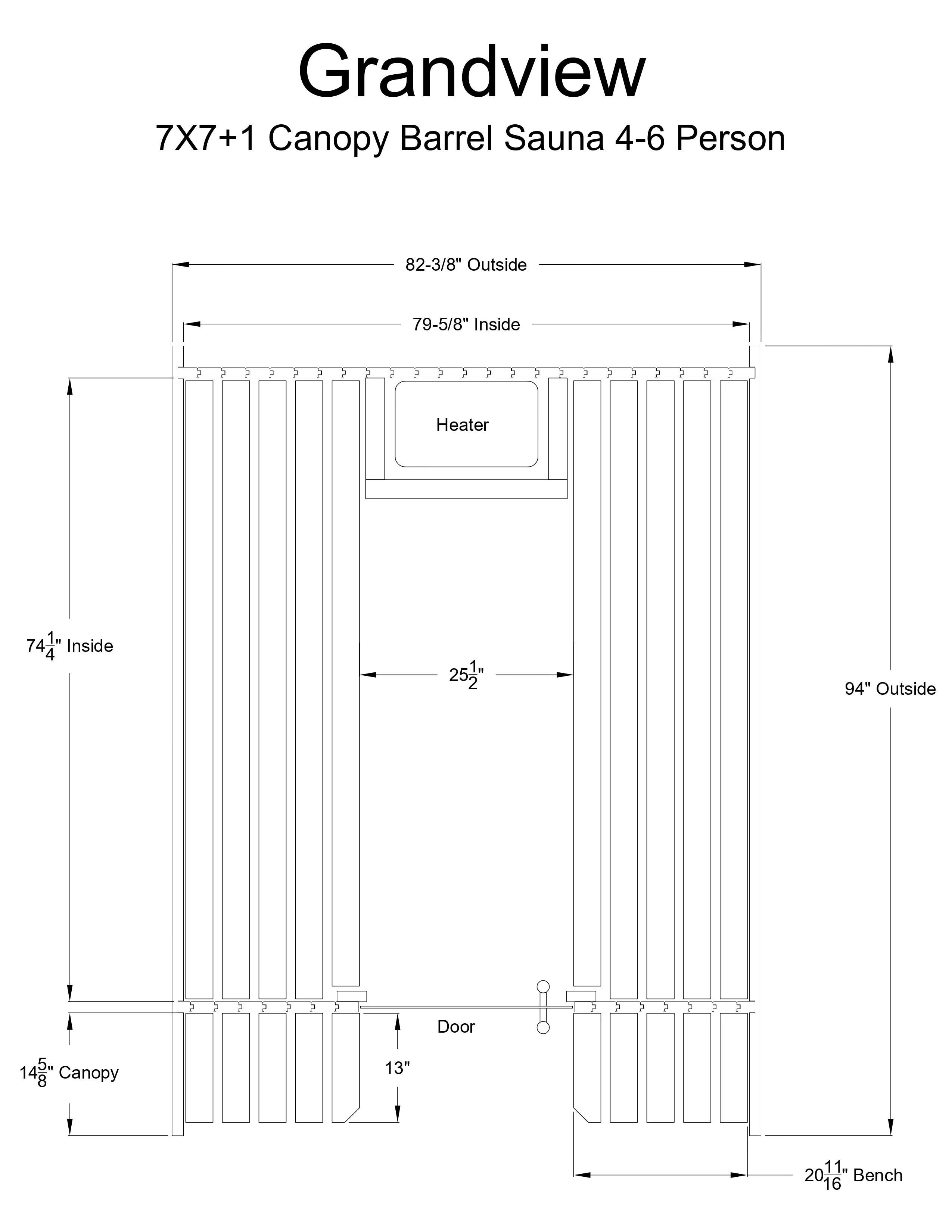 Grandview 4-6 Person Canopy Barrel Sauna - Image 12