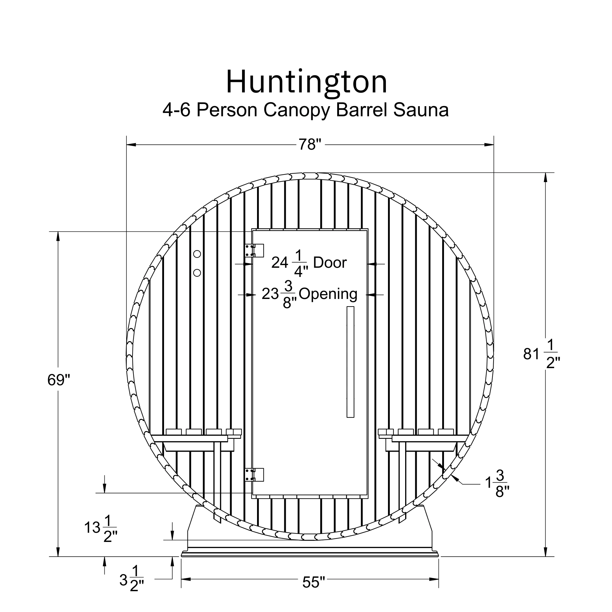 Huntington 4-6 Person Canopy Barrel Sauna - Image 7