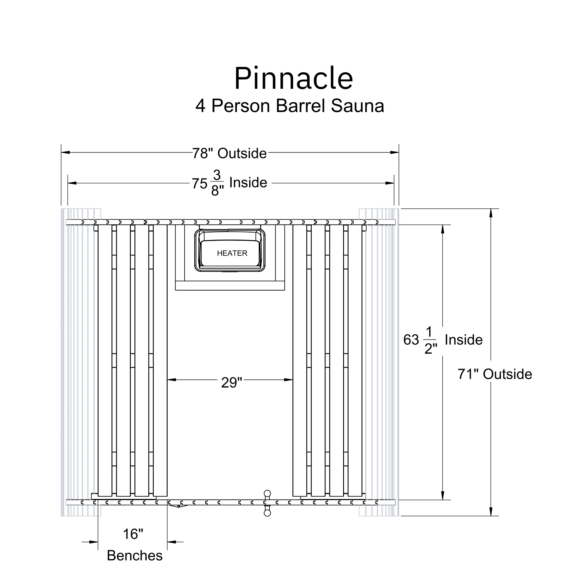Pinnacle 4 Person Barrel Sauna - Image 9