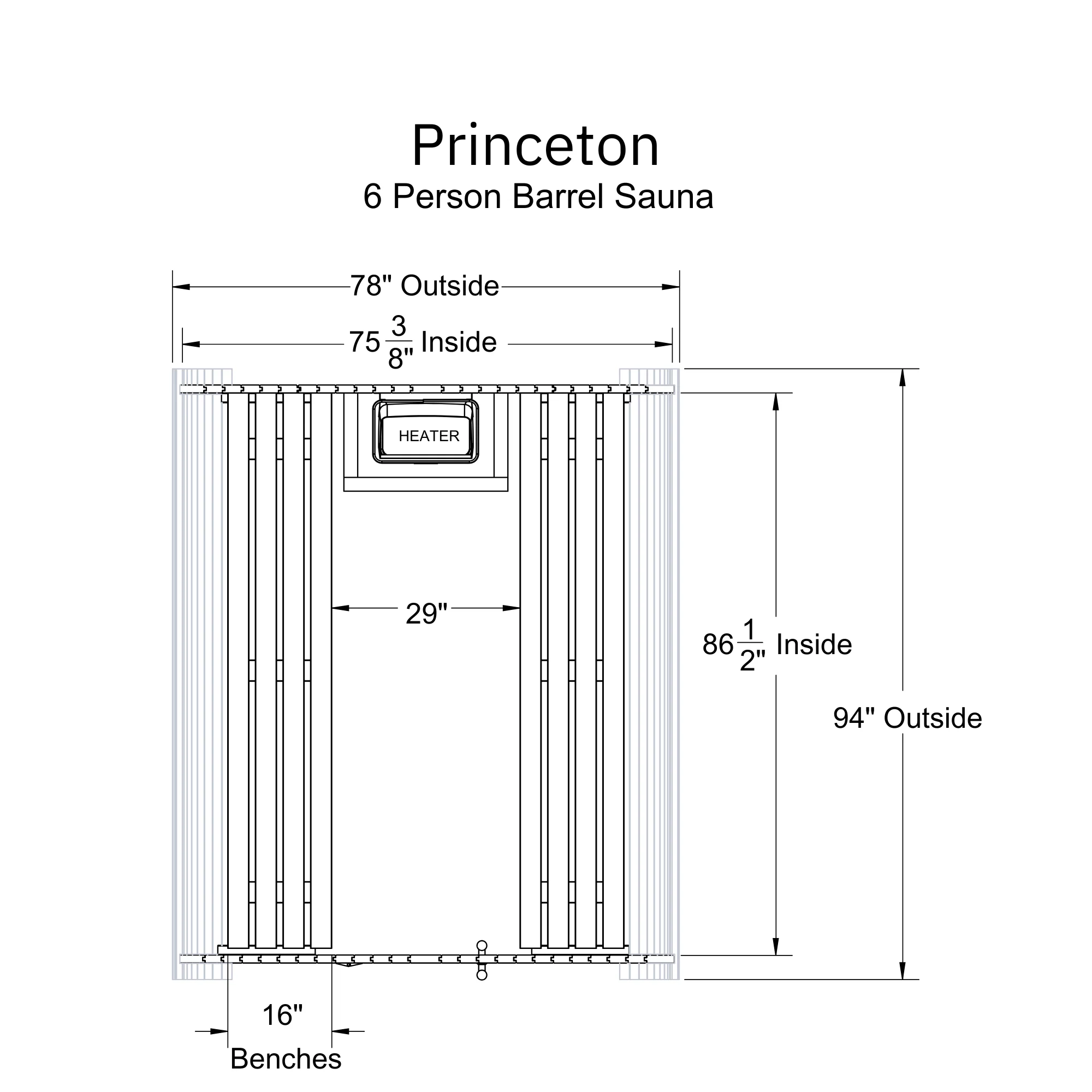Princeton 6 Person Barrel Sauna - Image 9