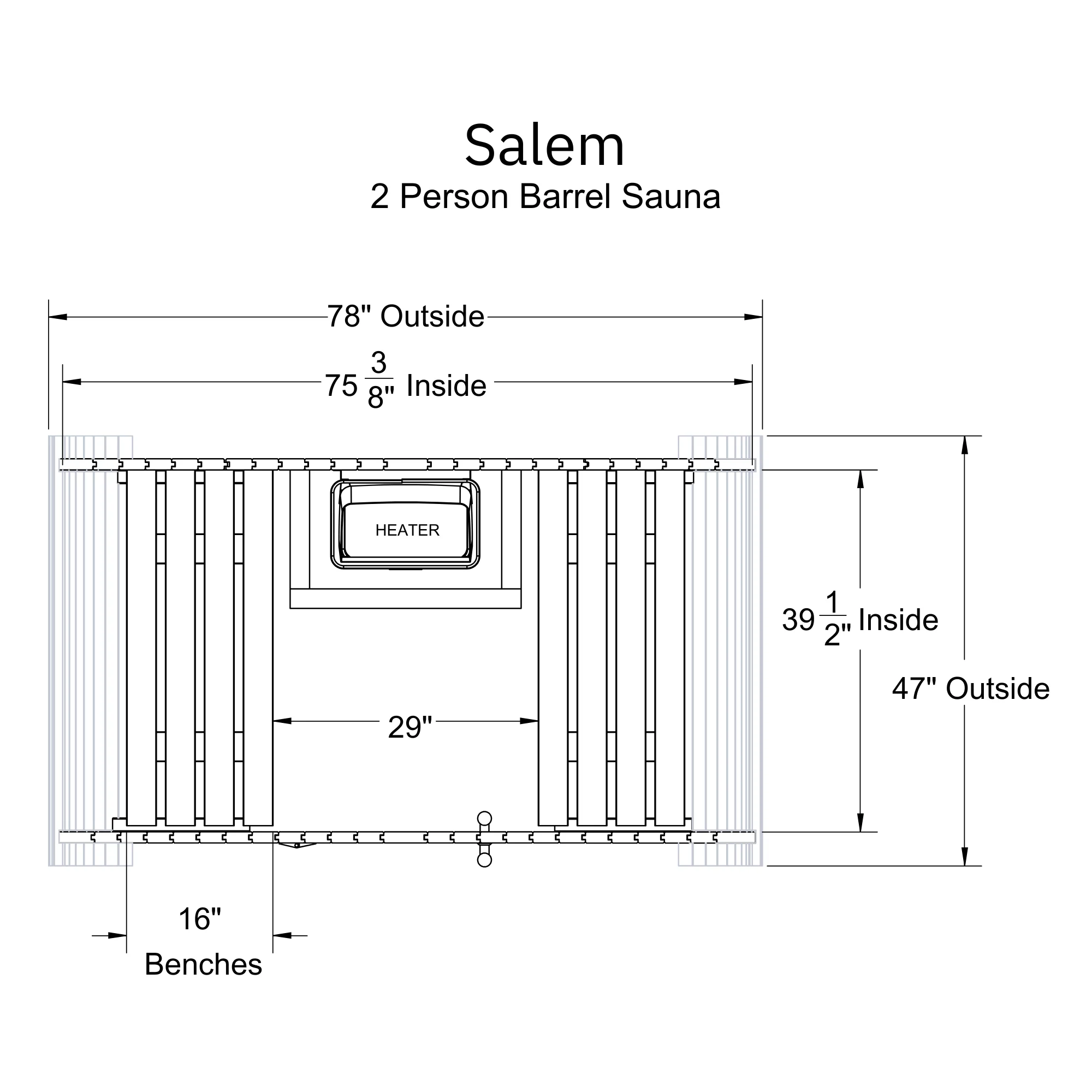 Salem 2 Person Barrel Sauna - Image 8