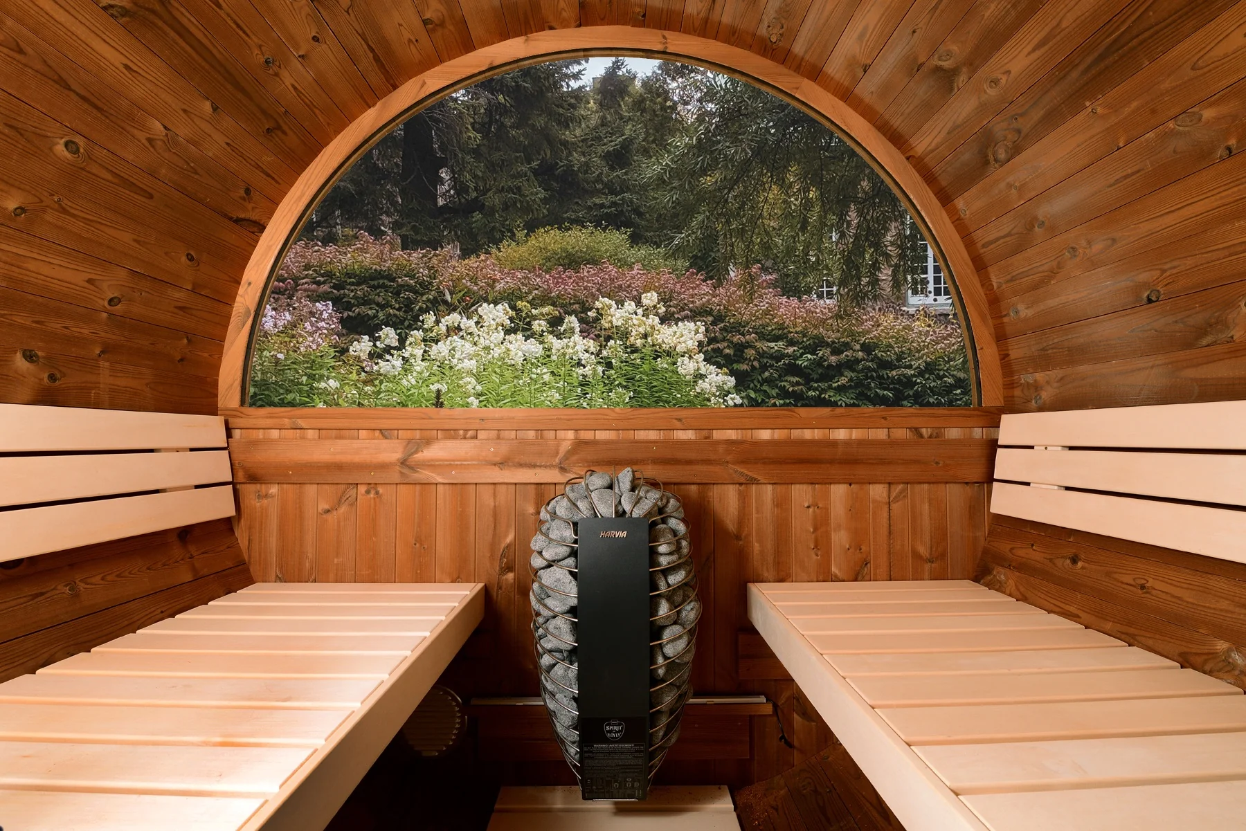 Evander Half-Moon Canopy Barrel Sauna — Harvia Collection - Image 7