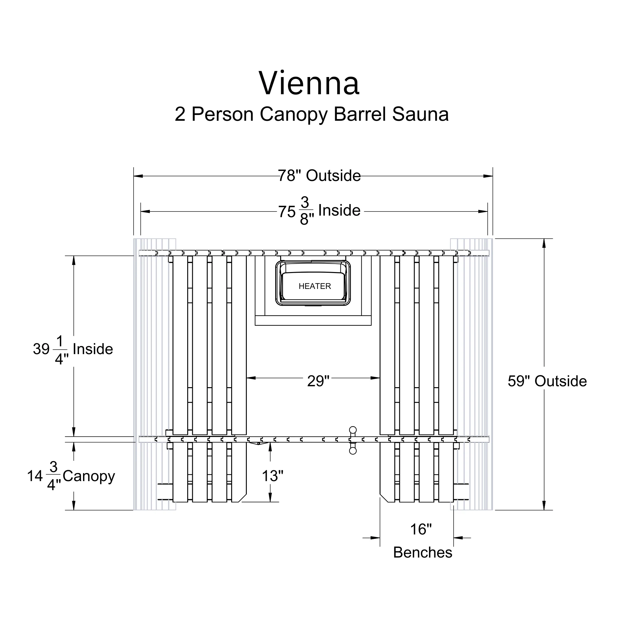 Vienna 2 Person Canopy Barrel Sauna - Image 8