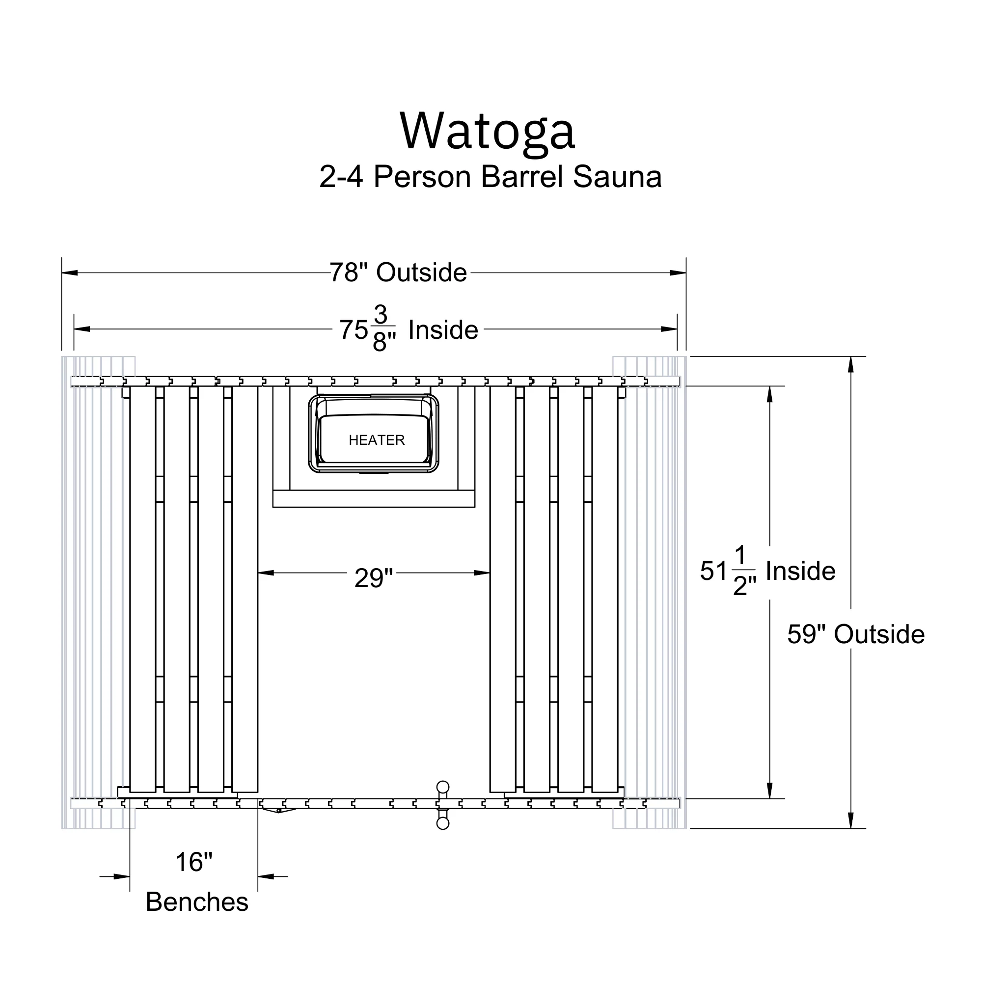 Watoga 2-4 Person Barrel Sauna - Image 9